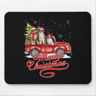 Frohe Weihnachten Australian Shepherd Santa Reinde Mousepad