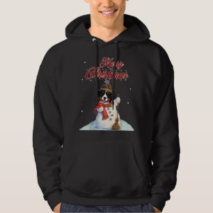 Frohe Weihnachten Australian Shepherd Snowman Dog  Hoodie