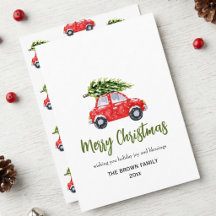 Frohe Weihnachten Auto mit Baum