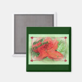 Frohe Weihnachten Azalea Magnet (Vorderseite/Rückseite)
