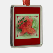 Frohe Weihnachten Azalea Silbernes Ornament (Rechts)