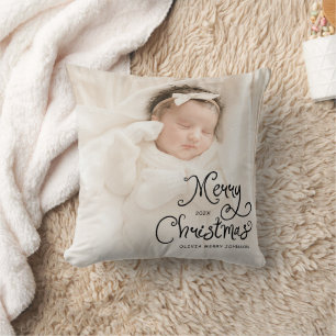 Frohe Weihnachten Baby Foto Kissen