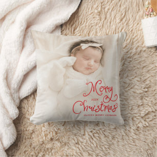 Frohe Weihnachten Baby Foto Kissen