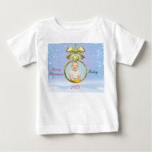 Frohe Weihnachten Baby Foto T-Shirt