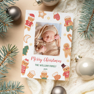 Frohe Weihnachten Baby Foto Urlaubskarte Einladung