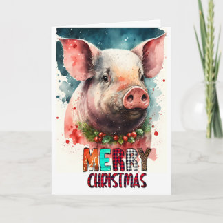 Frohe Weihnachten Baby Schwein Karte