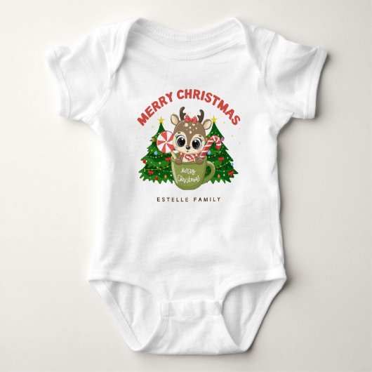 Frohe Weihnachten Baby Strampler (Vorderseite)