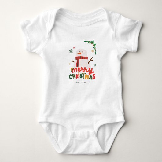 Frohe Weihnachten Baby Strampler (Vorderseite)