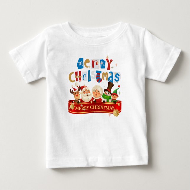frohe Weihnachten Baby T-shirt (Vorderseite)