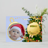 Frohe Weihnachten - Babybild Folien Feiertagskarte (Stehend vorne)