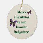 Frohe Weihnachten Babysitter farbenfrohe Butterfly Keramik Ornament (Links)