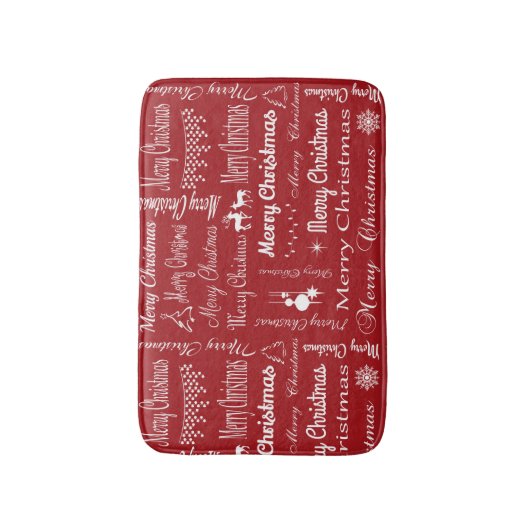 Frohe Weihnachten Badematte (Vorderseite Vertikal)