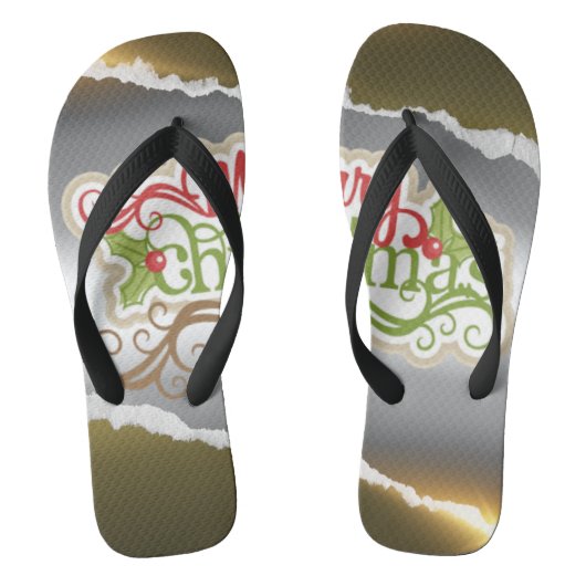 Frohe Weihnachten  Badesandalen (Fußbett)