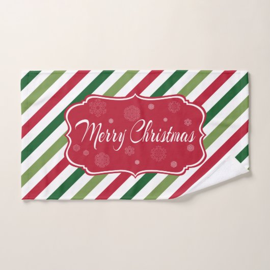 Frohe Weihnachten Badhandtuch Set (Handtuch)