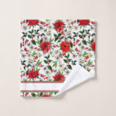 Frohe Weihnachten Badhandtuch Set (Waschlappen)