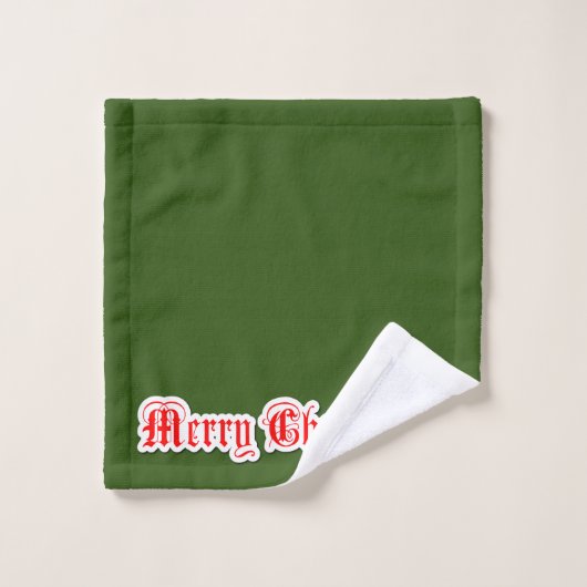 Frohe Weihnachten Badhandtuch Set (Waschlappen)