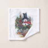 Frohe Weihnachten Badhandtuch Set (Waschlappen)