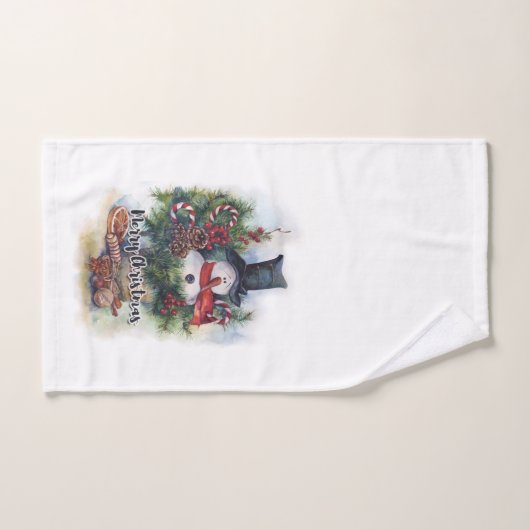 Frohe Weihnachten Badhandtuch Set (Handtuch)