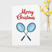 Frohe Weihnachten Badminton Karte (Gelbe Blume)