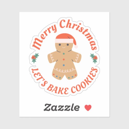 Frohe Weihnachten Bake Cookies Lebkuchen Mann Aufkleber (Blatt)