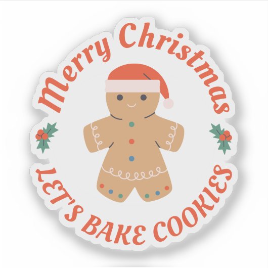 Frohe Weihnachten Bake Cookies Lebkuchen Mann Aufkleber (Vorderseite)