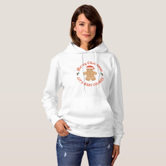Frohe Weihnachten Bake Cookies Lebkuchen Mann Hoodie (Vorne ganz)