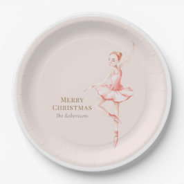 Frohe Weihnachten Ballerina Papierplatte Pappteller