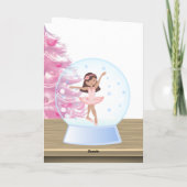 Frohe Weihnachten Ballerina Snow Globe Rosa, Weiß (Rückseite)
