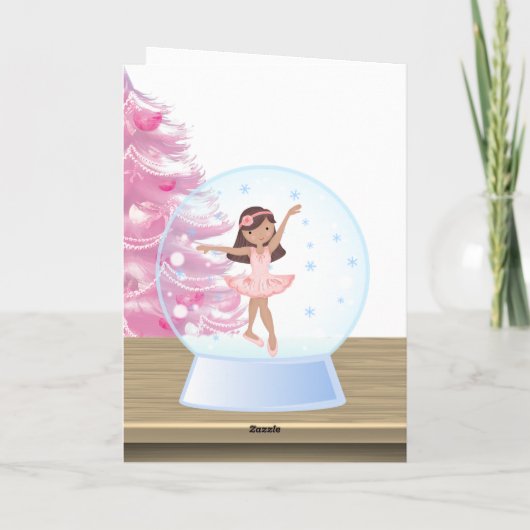 Frohe Weihnachten Ballerina Snow Globe Rosa, Weiß (Rückseite)