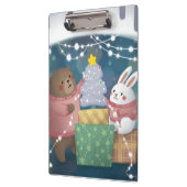 Frohe Weihnachten: Bär & Bunny Klemmbrett (Links)