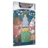 Frohe Weihnachten: Bär & Bunny Klemmbrett (Rechts)