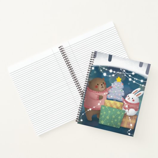 Frohe Weihnachten: Bär & Bunny Notizblock (Innenseite)