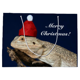 Frohe Weihnachten Bartete Dragon Lizard - Weihnach Große Geschenktüte