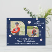 Frohe Weihnachten Baseball Sport 2 Foto Familienna (Stehend Vorderseite)