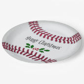 Frohe Weihnachten, Baseball-Thema, Pappteller (Schrägansicht)