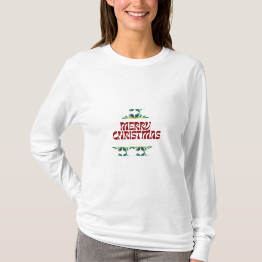 Frohe Weihnachten Basic Long Sleeve Frauen T - Shi T-Shirt (Vorderseite)
