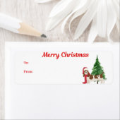 Frohe Weihnachten Bassett Hound Labels Geschenk (Insitu)