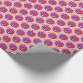 Frohe Weihnachten Bauble farbenfroh rosa Lila Red Geschenkpapier (Ecke)