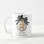Frohe Weihnachten Bauble schwarz und weiß Kaffeetasse (Links)
