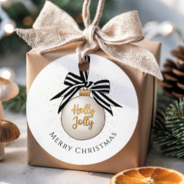 Frohe Weihnachten Bauble White Black Geschenkanhänger
