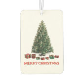 Frohe Weihnachten. Baum (Design 1) mit Geschenken Autolufterfrischer (Rückseite)