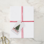 Frohe Weihnachten. Baum (Design 1) mit Geschenken Geschenkanhänger (Mit Garn)