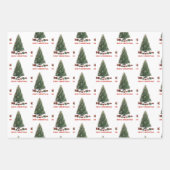 Frohe Weihnachten. Baum (Design 1) mit Geschenken Geschenkpapier Set (Vorderseite 3)