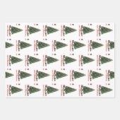 Frohe Weihnachten. Baum (Design 1) mit Geschenken Geschenkpapier Set (Vorderseite)