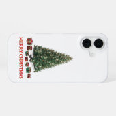 Frohe Weihnachten. Baum (Design 1) mit Geschenken iPhone 16 Hülle (Rückseite (Horizontal))