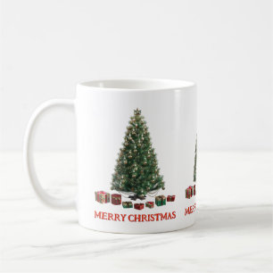 Frohe Weihnachten. Baum (Design 1) mit Geschenken Kaffeetasse