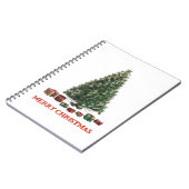 Frohe Weihnachten. Baum (Design 1) mit Geschenken Notizblock (Linke Seite)