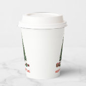 Frohe Weihnachten. Baum (Design 1) mit Geschenken Pappbecher (Links)