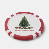 Frohe Weihnachten. Baum (Design 1) mit Geschenken Pokerchips (Einzeln)