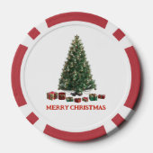 Frohe Weihnachten. Baum (Design 1) mit Geschenken Pokerchips (Rückseite)